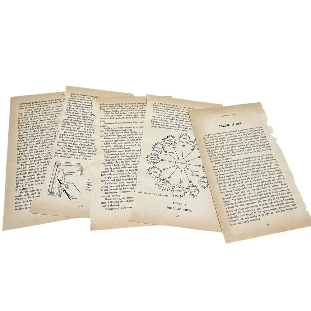 Authentic Vintage Paper Ephemera Book Page Lot